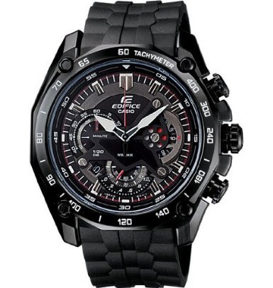 Casio Edifice Chronograph Tachymeter Mens Watch Black Resin - Casio EF550PB-1A