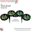 Metal Flames Green Skin by WraptorSkinz fits Rock Band Drum Set for Nintendo Wii, XBOX 360, PS2 & PS3 (DRUMS NOT INCLUDED)