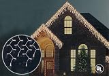 Set of 150 Shimmering Clear Icicle Christmas Lights - White Wire