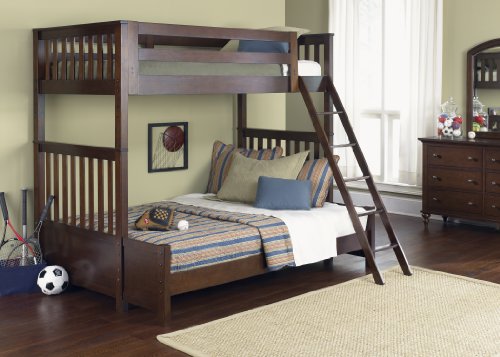 LIBERTY ABBOTT RIDGE YOUTH TWIN OVER FULL BUNKBED GUARDRAIL LADDER CINNAMON NEW