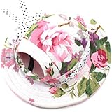 WINOMO Round Brim Pet Cap Visor Hat Pet Dog Mesh Porous Sun Cap with Ear Holes for Small Dogs - Size M (Floral Print)