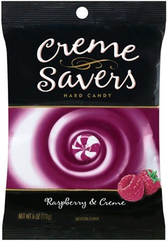 Crème Savers Hard Candy Raspberries & Crème, 6-Ounce Bags (Pack of 12) by Creme Savers