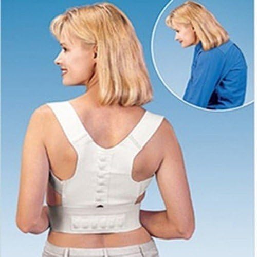 Pretty Oman Back Shoulder Brace for Posture Correction/support/pain Relief for Men and Women - White, Large