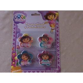 Dora the Explorer Personalized 4 Pack Erasers