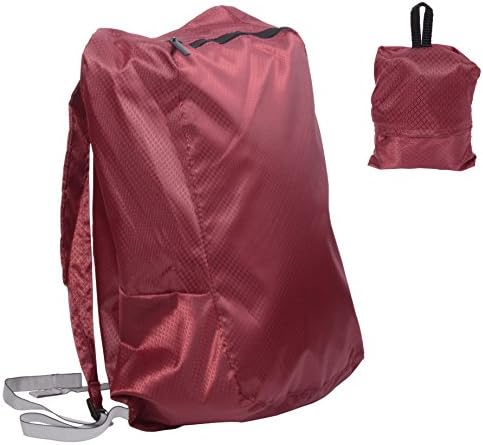 Releaserain Ultra Lightweight Handy Waterproof Burgundy Folding Backpack Daypack 14L Packable Foldable Portable Bag for Camping Hiking Cycling Trekking Gym Sport Outdoor Beach Shopping Carry On Travel