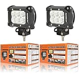 Auxbeam&reg; 2Pcs 4" 18W CREE LED Work Light Bar Flood Beam 60 degree Waterproof for Off-road Truck Car ATV SUV Jeep Boat 4WD ATV Auxiliary Driving Lamp