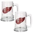 Detroit Red Wings 2pc 15oz Glass Tankard Set- Primary Logo NHL Hockey
