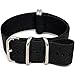 Da Luca Ballistic Nylon Military Watch Strap - Black (Matte Buckle) : 22mm