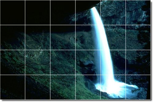 Waterfalls Photo Custom Tile Mural 3. 18x24 inches using (12) 6x6 ceramic tiles.