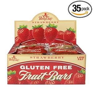 Betty Lou's Strawberry Fruit Bar Gluten Free, 2-Ounce (Pack of 35)