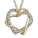 Double Heart Gold Plated Austrian Crystal Necklace | Perfect 
