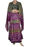 Indian Lehenga Choli Sequins, Beads & Golden Block Printed Bohemian Tie & Dye Bandhej-Bandini Cotton Handmade Lehenga Choli Reviews