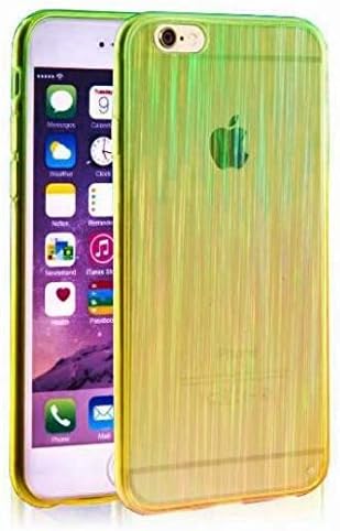 Iphone 6s Case, Iphone 6 Case, Colorful [ Rainbow Gradient Laser ] Translucent Soft Flexible TPU Slim Fit Cover Case for Iphone 6, 6s 4.7 inch (Green Yellow)