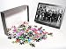Photo Jigsaw Puzzle of NEW DEAL C.C.C. CAMP. World War I veterans, many in suits, are boarding a bus from Granger Art on Demand