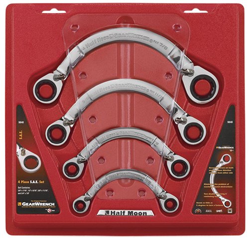 GearWrench 9840 4 Piece SAE Half Moon Double Box Ratcheting Wrench Set