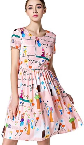 Celeb Style A-Line Graffiti Princess Party Dress For Mom/Daughter