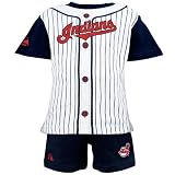 Majestic Cleveland Indians Navy Blue Toddler Pinstripe 2-Piece Uniform Short Set