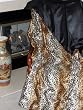 Cheetah with Black Satin | Faux Fur Throw | 60 Inches by 70 Inches