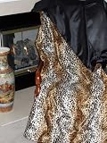 Cheetah with Black Satin | Faux Fur Throw | 60 Inches by 70 Inches