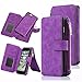 iPhone 7 Plus Case, iPhone 8 Plus Case, CaseUp 12 Card Slot - [Zipper Cash Storage] Premium Flip PU Leather Wallet Case Cover With Detachable Magnetic Hard Case - Purple