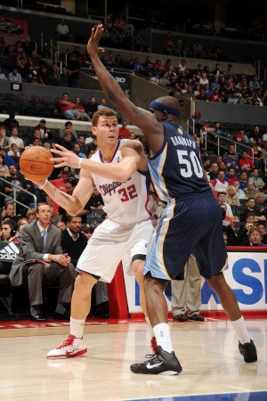 Memphis Grizzlies v Los Angeles Clippers: Blake Griffin and Zach Randolph Photographic Poster Print by Noah Graham, 24x36