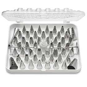 Ateco 55-Piece Plastic Decorating Tube Set with Hinged Storage Box by Ateco