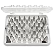 Ateco 55-Piece Stainless Steel Decorating Tube Set with Hinged Storage Box