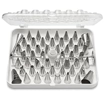 Ateco 55-Piece Plastic Decorating Tube Set with Hinged Storage Box