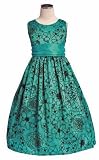 Clearance ~ New Bright Taffeta Flocked Dress 2 to 12 Girls ~ Teal or Yellow