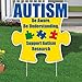 VictoryStore Yard Sign Outdoor Lawn Decorations - Autism Awareness Puzzle Piece ; Be Aware.â€ Yard Sign 21â€ X 21.5â€ with 2 EZ stakes