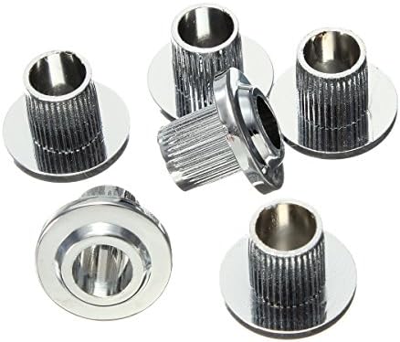 Aisster(TM) 6pcs Vintage Chrome Guitar Tuner Conversion Bushings Adapter Ferrules