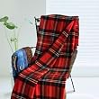 [Red/Green/Black Plaids] Soft Coral Fleece Throw Blanket (59 by 71 inches)