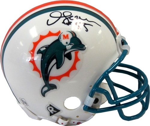 Junior Seau Autographed/Hand Signed Miami Dolphins Mini Helmet