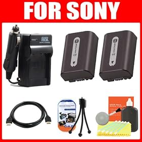 2 Pack Battery And Charger Kit For Sony Cyber-Shot DSC-HX200V Digital Camera Includes 2 Extended Replacement NP-FH50 Batteries + Ac/Dc Rapid Travel Charger + LCD Screen Protectors + Camera Cleaning Kit