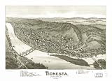Tionesta, Forest County, Pa. 1896. Drawn by T. M. Fowler., large historic panoramic map reprint 50x36