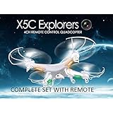 New Syma X5C Explorers Mode 2 Quadcopter Drone 2.4G 4CH RC HD Camera, Video, Lights, Complete W/ Batteries, USA