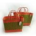 Shopper Einkaufskorb Badetasche Strandliebe orange-gr�n von Das Tropenhaus