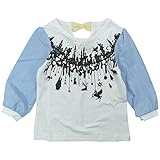 【H28年春物】 SCOLAR(スカラ) 天竺+袖布帛ストライプ長袖Tシャツ 130cm/オフシロ NO.CH-16SP-SC02