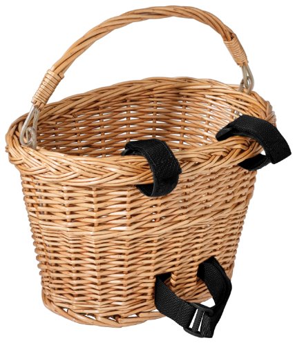 Avenir Wicker Bicycle Basket with Black Velcro (Small)