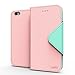 iPhone 6S Case, Cellto PU Leather Wallet Cover Stand and Reversible Magnetic Flap Flip Cover for Apple iPhone 6 (2014) / iPhone 6S (2015) - Baby Pink/Mint