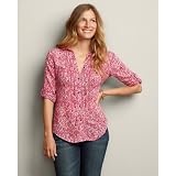 51xpr8yH5%2BL. SL160  Eddie Bauer Roll Sleeve Printed Pintuck Shirt
