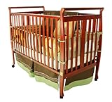 Dream On Me Bella 2 in 1 Convertible Sleigh Stationary Side Crib, Cherry
