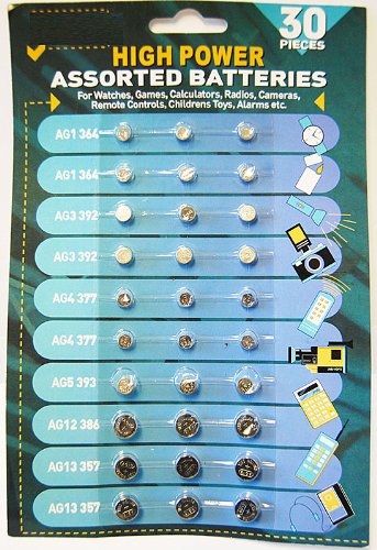 cheap SE 30 pc. Assorted Button Cell Batteries