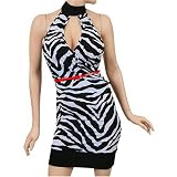 Sexp Zebra Print Wide Hem Keyhole Dress