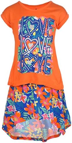 One Step Up Big Girls' "Tropical Love" 2-Piece Outfit - orange, 10 - 12
