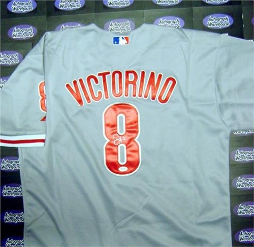 Shane Victorino Autographed/Hand Signed Baseball Jersey (Philadelphia Phillies) JSA Grey