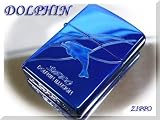 Zippo*美しい全面ブルーイルカDolphin Illusion+*本貝貼りジッポ