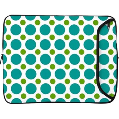 Designer Sleeves 14" Designer Laptop Sleeve (Polka Dots:Green & Teal)