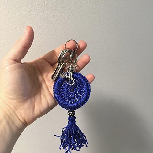 Boho Decor Bohemian Dreamcatcher Blue Boho Chic evil eye car decoration charm Keychain red beat and clear leaf