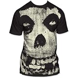 The Misfits - All-Over Misfits Skull Big Print Subway Mens T-Shirt In Coal, Size: Large, Color: Coal
